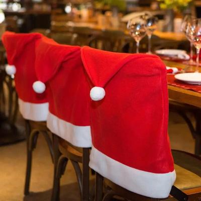 Bonita funda para silla de comedor navideña con gorro rojo de Papá Noel, regalo decorativo, funda para silla de mesa navideña para el hogar, Año Nuevo