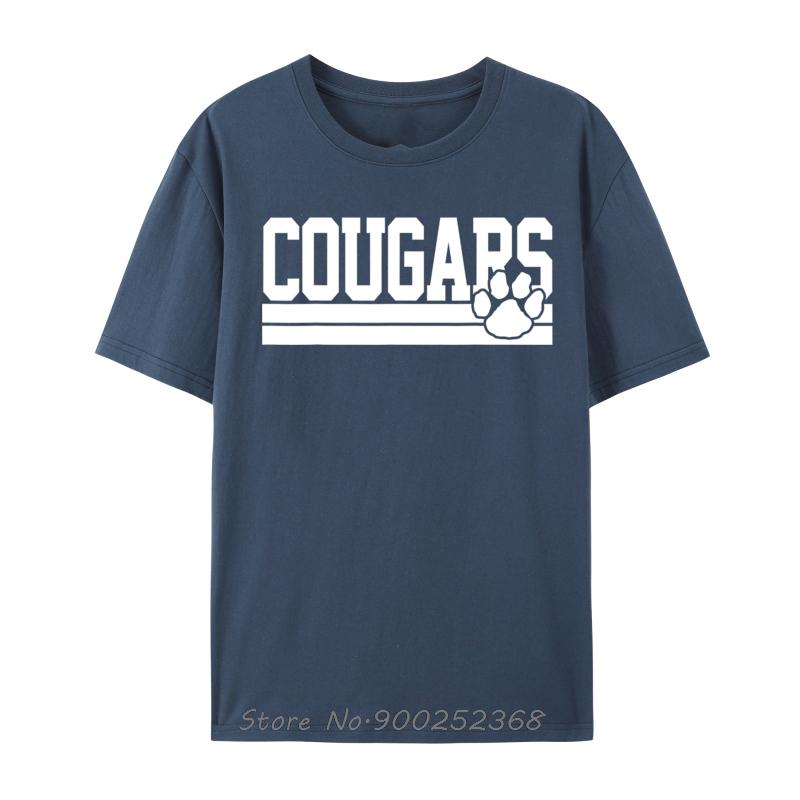 Cougars School Spirit Europe Tshirt Men Summer Cotton Tshirt Fitness Tees Tops Oversized Streetwear Casual Fitness T Shirt