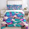 3pcs Butterfly Print Bedding Set, Breathable And Soft, Suitable for All Seasons Machine Washable, Suitable for Bedroom Decoration,yy250822167