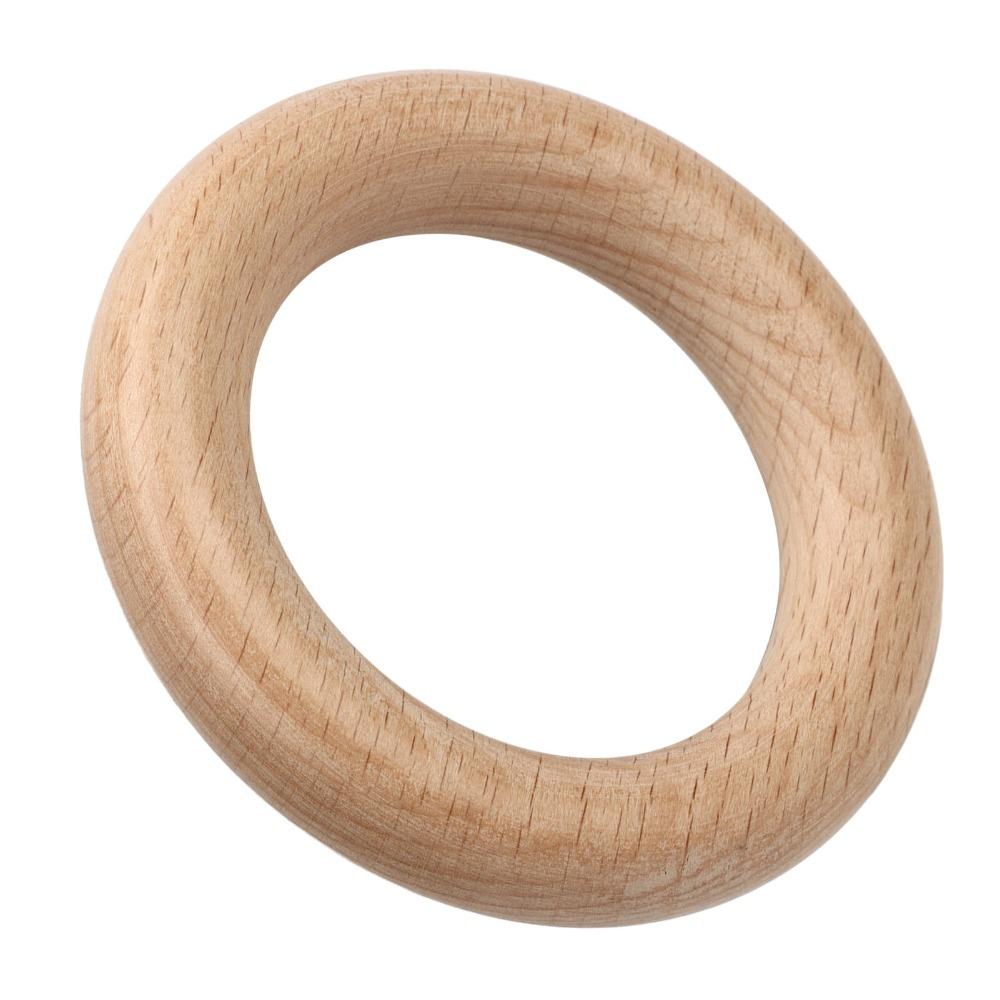 10pcs Smooth Wood Ring Pendant Polished Smoothly Wood Ring Decoration  Garland Accessories