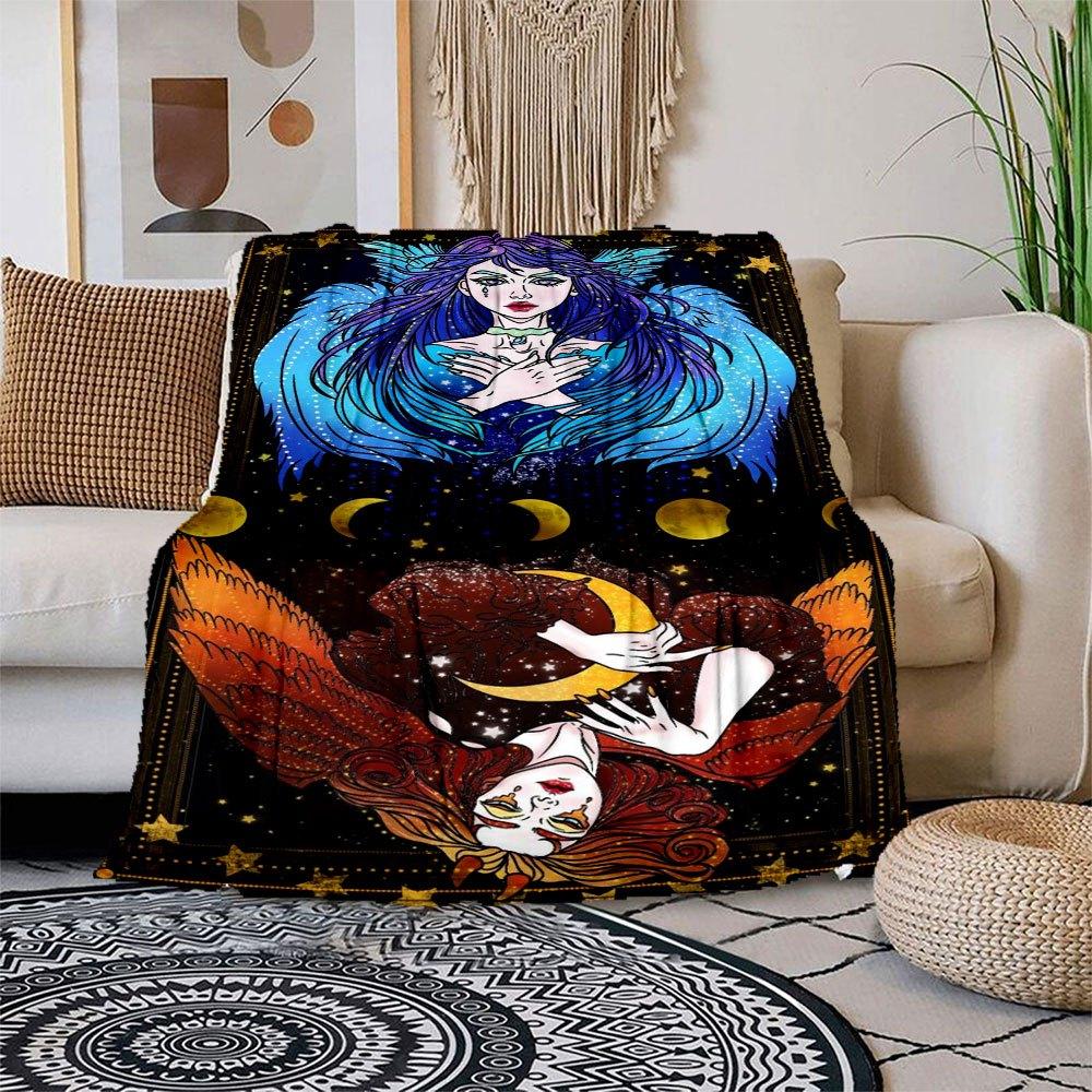 

Enchanted Celestial Wings Fantasy Art Print Blanket Flannel Throw Blanket for Sofa, Bed, Travel, Camping, Office, Couch, Chair, And Bed Gif 150x180cm