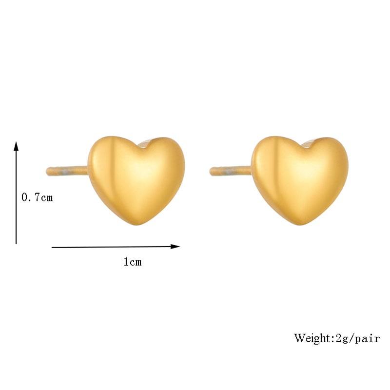 DIEYURO 316L Stainless Steel Gold Heart Stud Earrings For Women Girl New Fashion Small Ear Jewelry Lady Wedding Gift