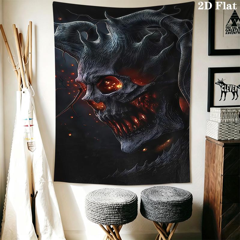 Dark Fantasy Skull Tapestry Tapestry Background Cloth Wallmounted Homestay Soft Decoration Tapestry Work Of Art Background Cloth