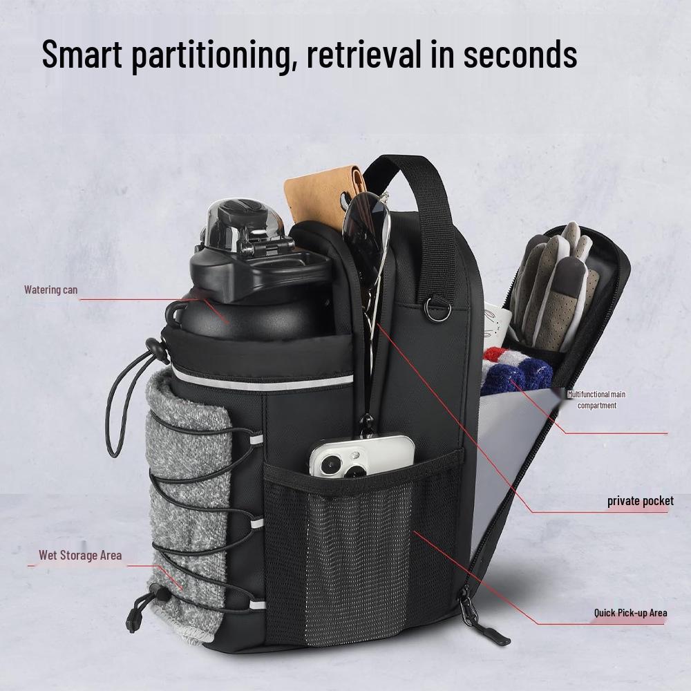Strong Magnetic Fitness Water Bottle & Storage Crossbody Bag - Large Capacity for Gym Essentials