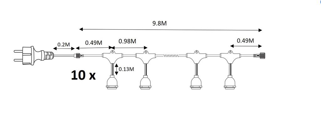 GARLAND 10 METERS (WITHOUT BULBS)