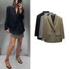 Spring New Women's Clothing Versatile Style Lapel Long Sleeves Casual Belt Padded Shoulder Loose Suit Jacket 2753222