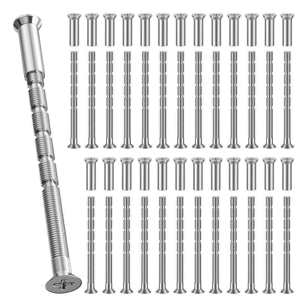 50 Pack Door Handle Screws Set Door Handle Bolt Through Fixings for Door Handle Roses Knobs Door Lock & Escutcheons