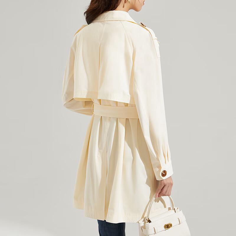 Shetu Women's Casual Waist-Cinching Trench Coat