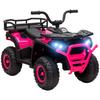 12V Kids Electric Ride On ATV, Battery-Powered Quad Bike W/ Spring Suspension, Forward Backward, Storage Basket, Pink