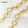18K Gold Plated Brass Large Round Chain for Jewelry,14.5mm Rolo Cable Chain for DIY Handmade Necklace Bracelet Making Supplies