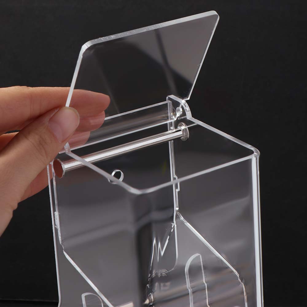 Adjustable Feeding Speed Automatic Bird Feeder Acrylic AntiSplash Parrot Feeder Convenient with Bottom Drawer