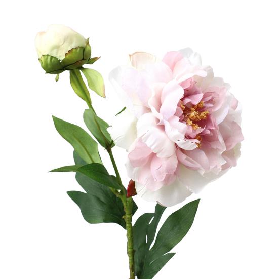 Künstliche Blumen 2-Köpfige Seidenpfingstrosenzweige Verstellbare Plastikstiele Realistische Adern Sanfter Farbverlauf Langlebig Haus Hotel Hochzeitsdekoration