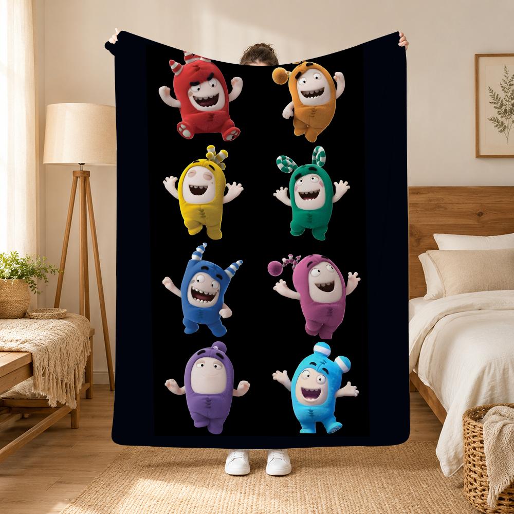 Oddbods Cartoon Decke 240g Flanell, geeignet für Sofas, Betten, Büros, exquisites Geschenk