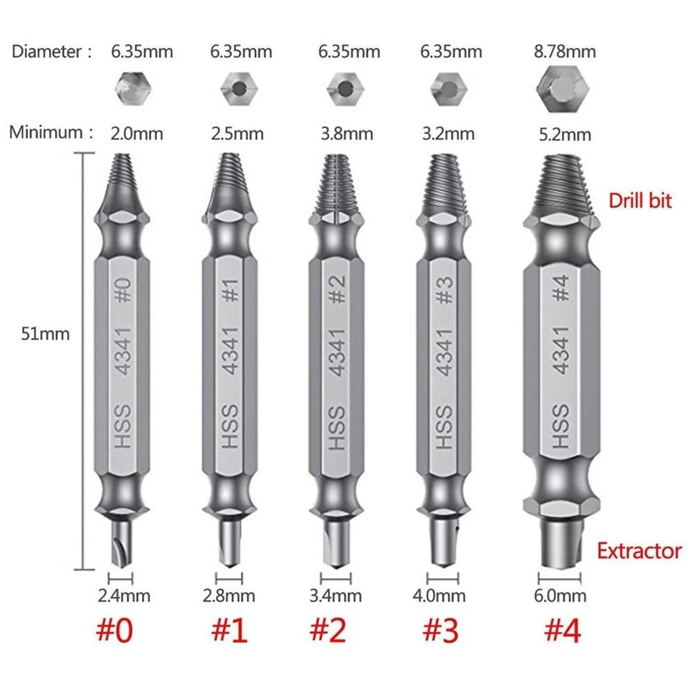 Damaged Screw Remover Broken Bolt Damage Screw Drill Bits Easy Out