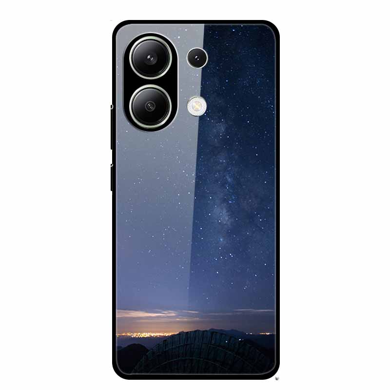 Glass Back Cover For Xiaomi Redmi Note 13 Case Note13 Pro Coque Hard Tempered Glass Case For Redmi Note 13 Pro Case Soft Bumper