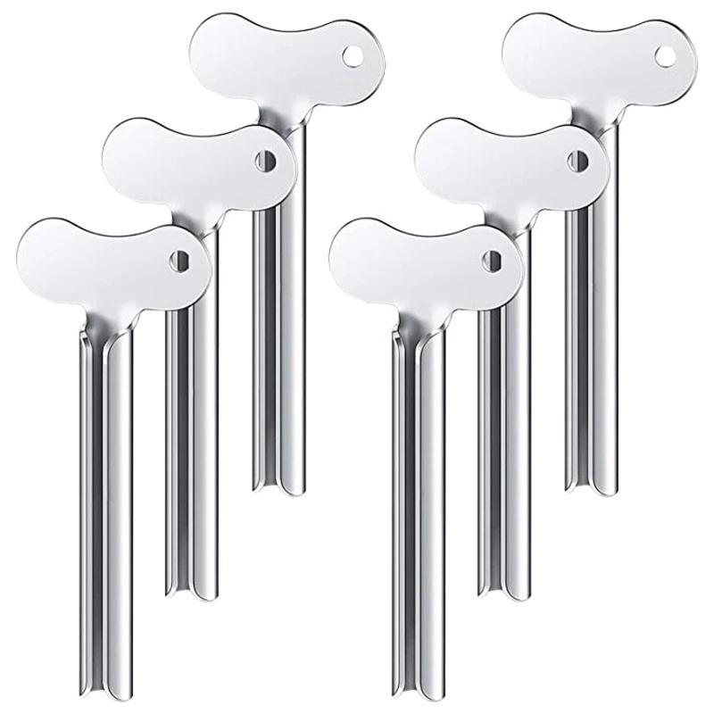 1-6 Pcs Stainless Steel Toothpaste Tube Squeezers Metal Key Toothpaste Squeezers for Bathroom Hair Dye Cosmetic Tubes Squeezer