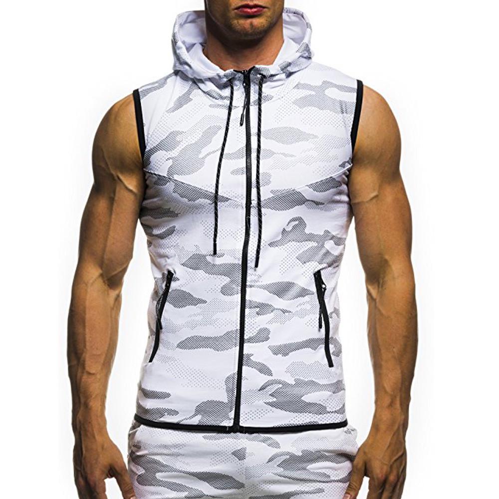 Buy Sleeveless Hoodies Clothing Men Outerwear Hoodies Sports Suit Men's