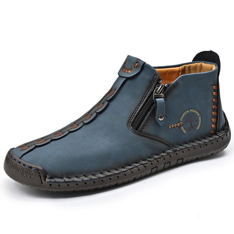 Herren Übergröße Reißverschluss Martin Boots - Herbst/Winter Lässig Outdoor Handgefertigt Genähte Stiefel