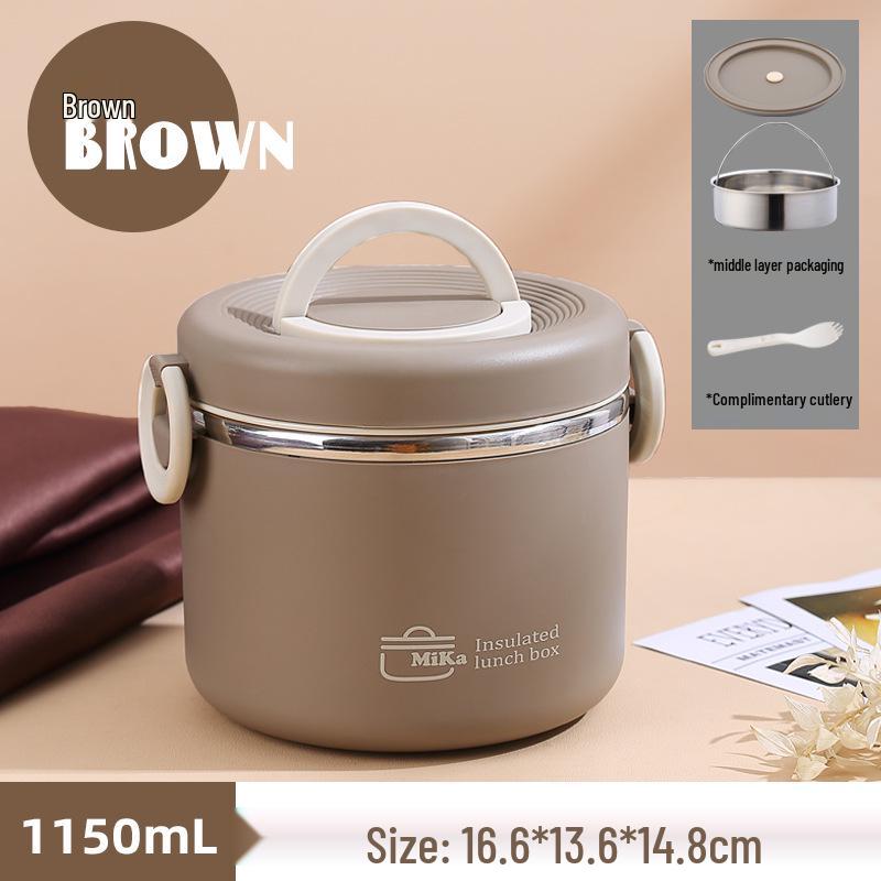 Portable Double-Layer Insulated Lunch Box for Students & Office Workers, 304 Stainless Steel, Ideal for Meal Transport