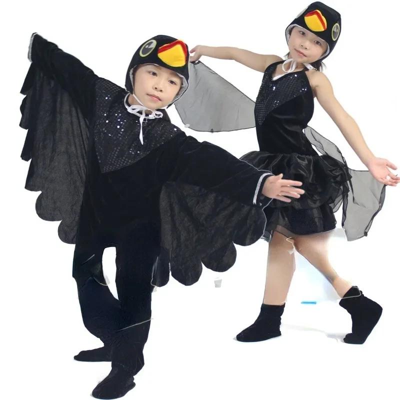 Děti Dospělí Zvíře Pták Voriol Papoušek Vlaštovka Orel Datel Cosplay Maškarní Kombinéza Kostým Dárková Sada Halloween