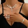 Jewelry Necklace Set  Exquisite Elegant Red/Blue/Silver Etc/Zircon  Necklace Bracelet With Earrings