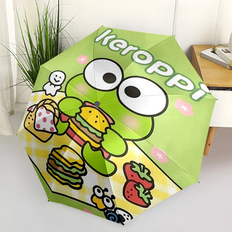 

1pc Keroppi Picnic Basket with Hamburger Design - Automatic Opening/Closing Umbrella, Portable Folding Design, 8-Bone Iron Frame Outdoor Umbrella, Ide
