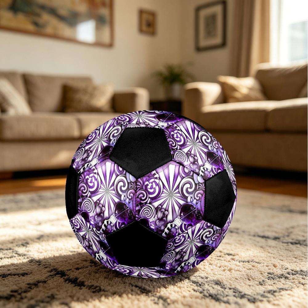 1pc Purple Candy Kaleidoscope Outdoor Sports Football, Size 5, Comfortable And Durable Feel,Gift Yy46