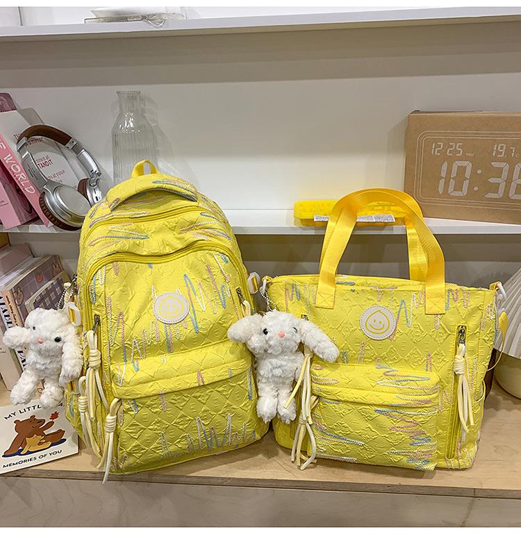 School Bag New High Value Ins Japanese Backpack Cute Casual Simple Large Capacity School Bag Versatile Commuter Make-up Bag