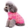 Autumn Winter Cute Dog Sweater With Lovely Heart Pattern Pink Knitwear