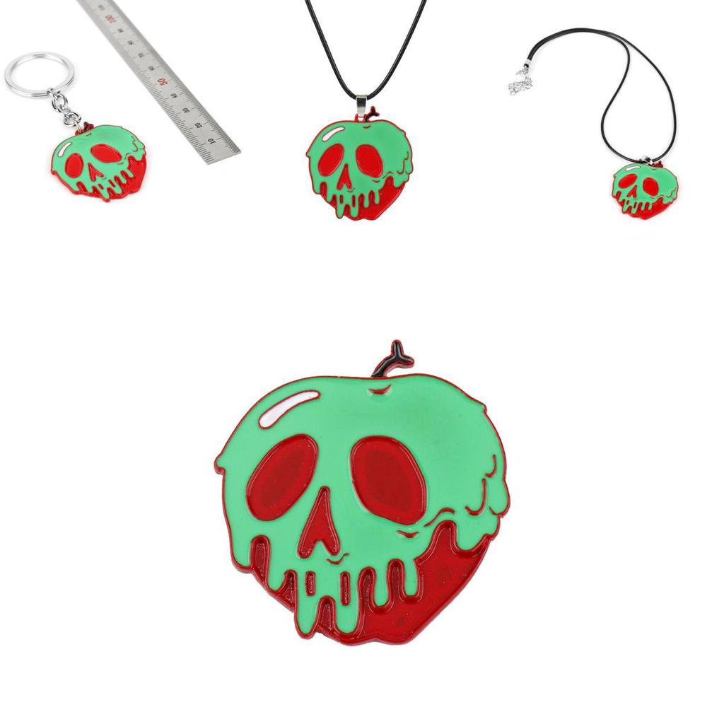 Halloween Horror Apple Pendant Necklace With Alloy Material For Costume Wear And Gift
