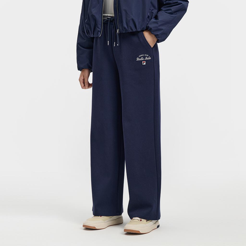 Fila Tennis Fashion Minimalist Classic Retro Casual Versatile Loose Comfortable Knitted Sports Pants Women Bottoms Sky-Blue A11W613603FBU