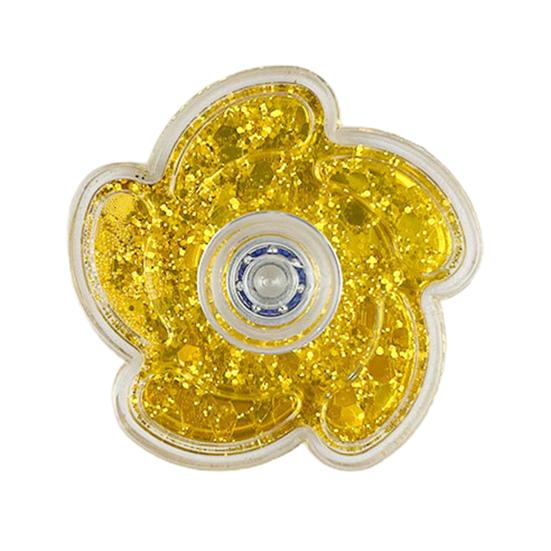 Flower Spinner Fidget Toy Glitter Quicksand Filled Stress Relief Finger Flexibility Training Spinning Top Fingertip Gyro Kids Teens Adults Gift