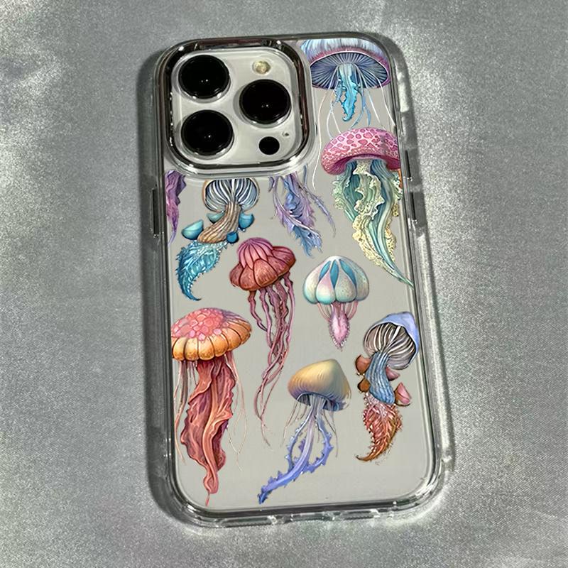Transparent Jellyfish Pattern Phone Case for Samsung Galaxy S26 S25 S24 S23 S22 FE Plus Ultra 5G S26 Plus Clear Shockproof Cover