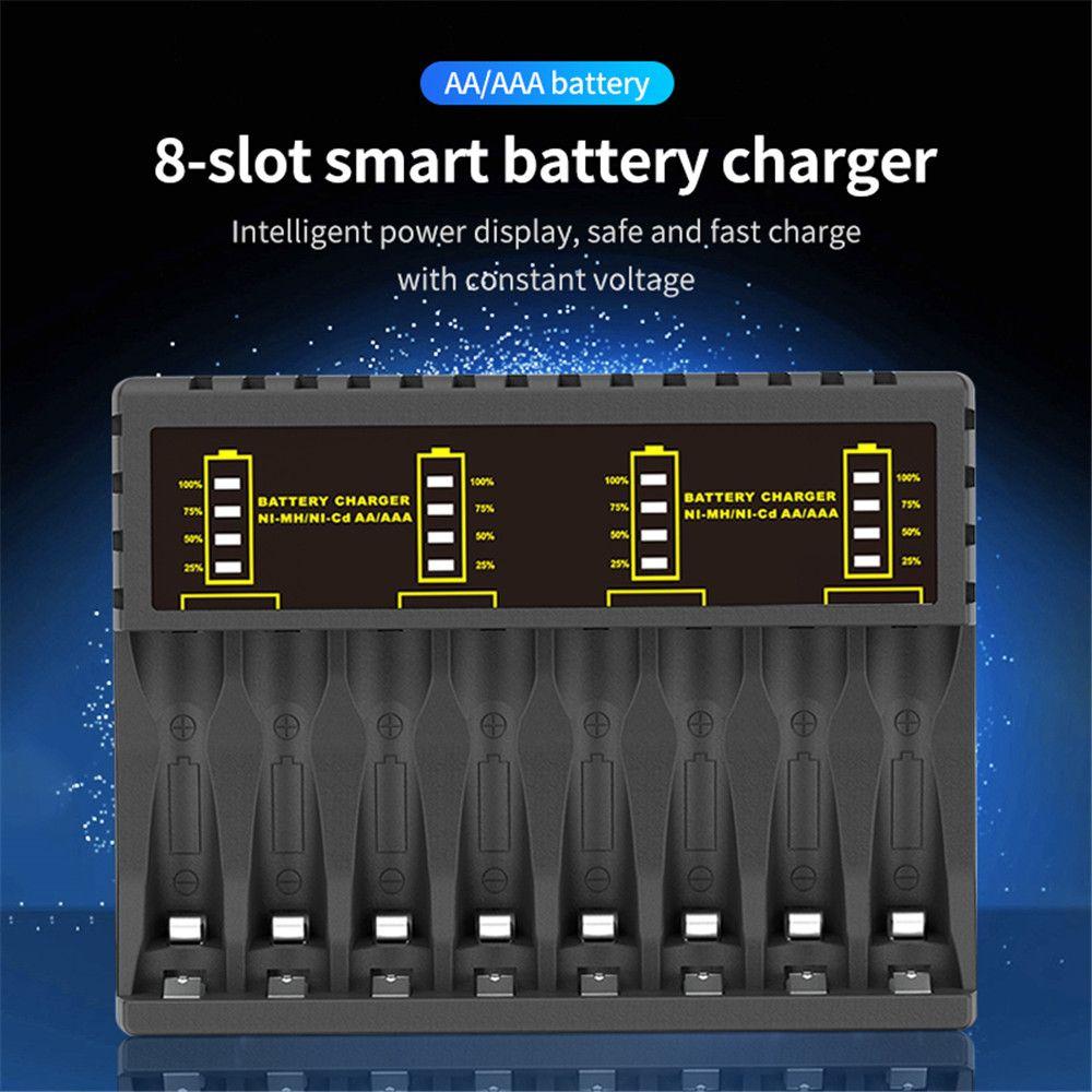 Circuit Protection LED Indicator Fast Charging Dock Adapter Intelligent Battery Charger 8 Slot