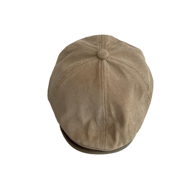 Retro Old Forward Hat Fashion Beret Autumn and Winter Avant-garde Corduroy Thermal Cap