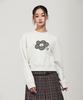 WACKY WILLY Women'S Check Lily Crop Sweatshirt Oatmeal