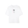Embroidered Logo Crew Neck Sports Short Sleeve T-Shirt Women Tops White F11W133195F-WT