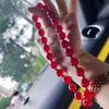 7A High-quality, ice-clear, new pigeon-blood red natural carnelian bracelet, necklace, and string of beads Authenticity guaranteed, re-inspection