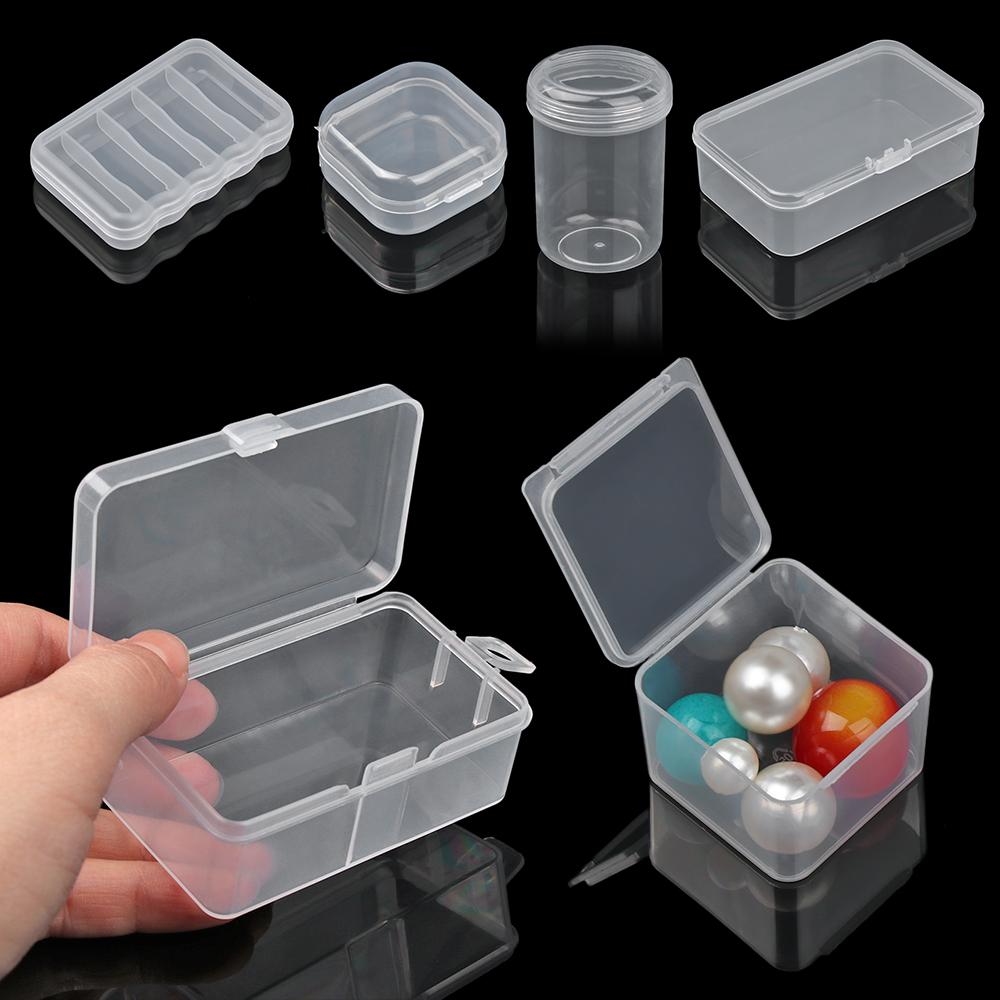 1pc Small Plastic Home Items Sundries Organizer Case Transparent Storage Box Jewelry Beads Container Fishing Tools Storage Box