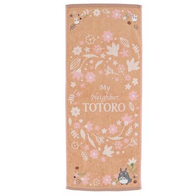 Face Ghibli Antique Organic 1005063000 Towel, Totoro, Leaf, Cotton/Linen Blend, No-Twist Yarn,