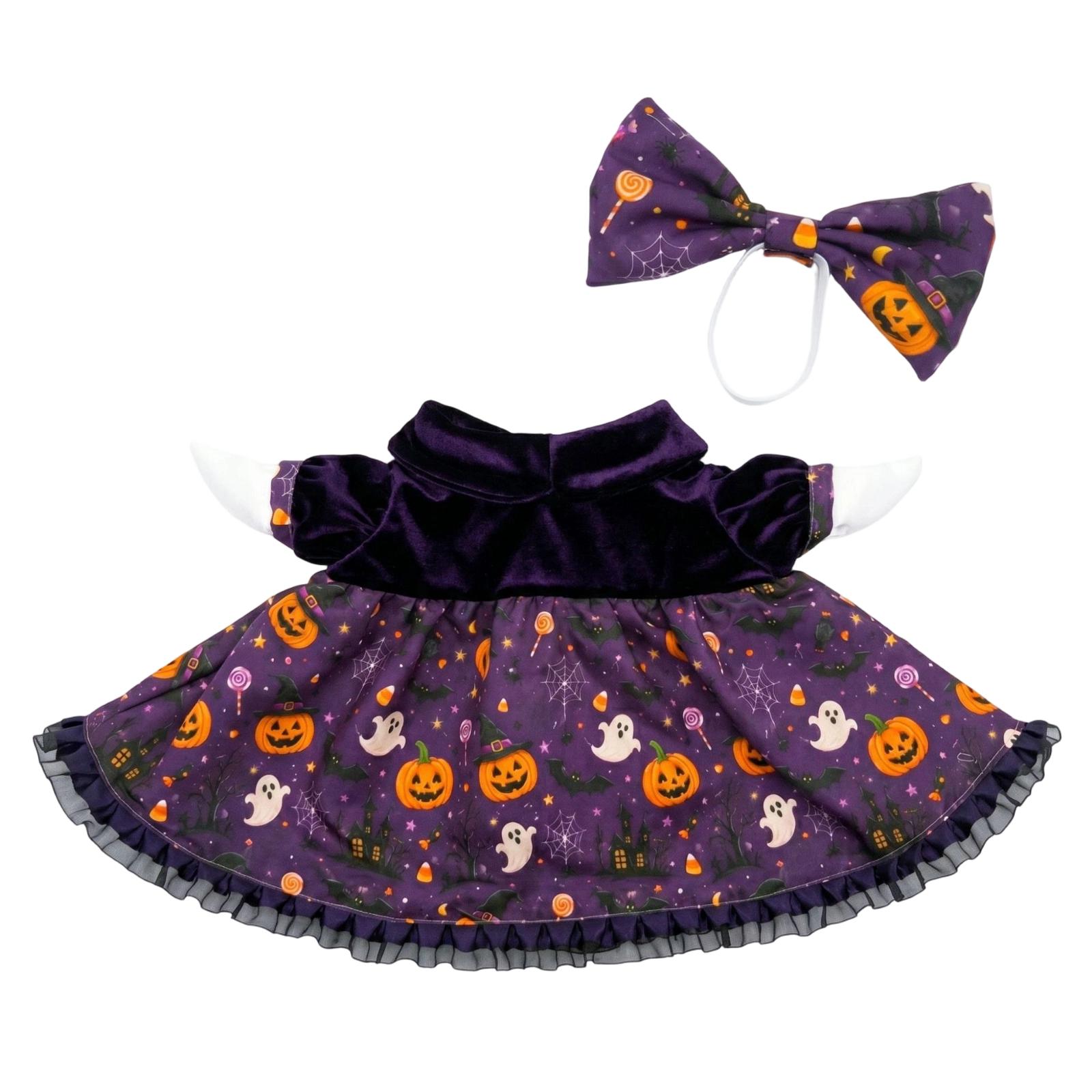 

Velvet Fabric Creative Costume Set Halloween Porch Decor Printed Outfit Set for Festive Seasonal Use Suitable for Various Events One Size