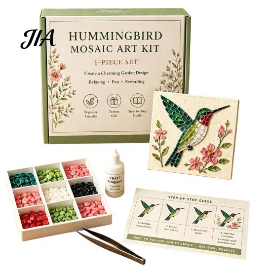 DIY Craft Projects for Adults Sea Glass Mosaic Art Kit, Flower Insect Nature Inspired Sets Kit with Colorful Pieces Beginners, Handmade Wall