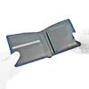 [Inden-ya] Inden Bifold Wallet with Small Bill Compartment and Box-Shaped Coin Purse, Deerskin, Navy Blue with Black Lacquer, Shippo Pattern,