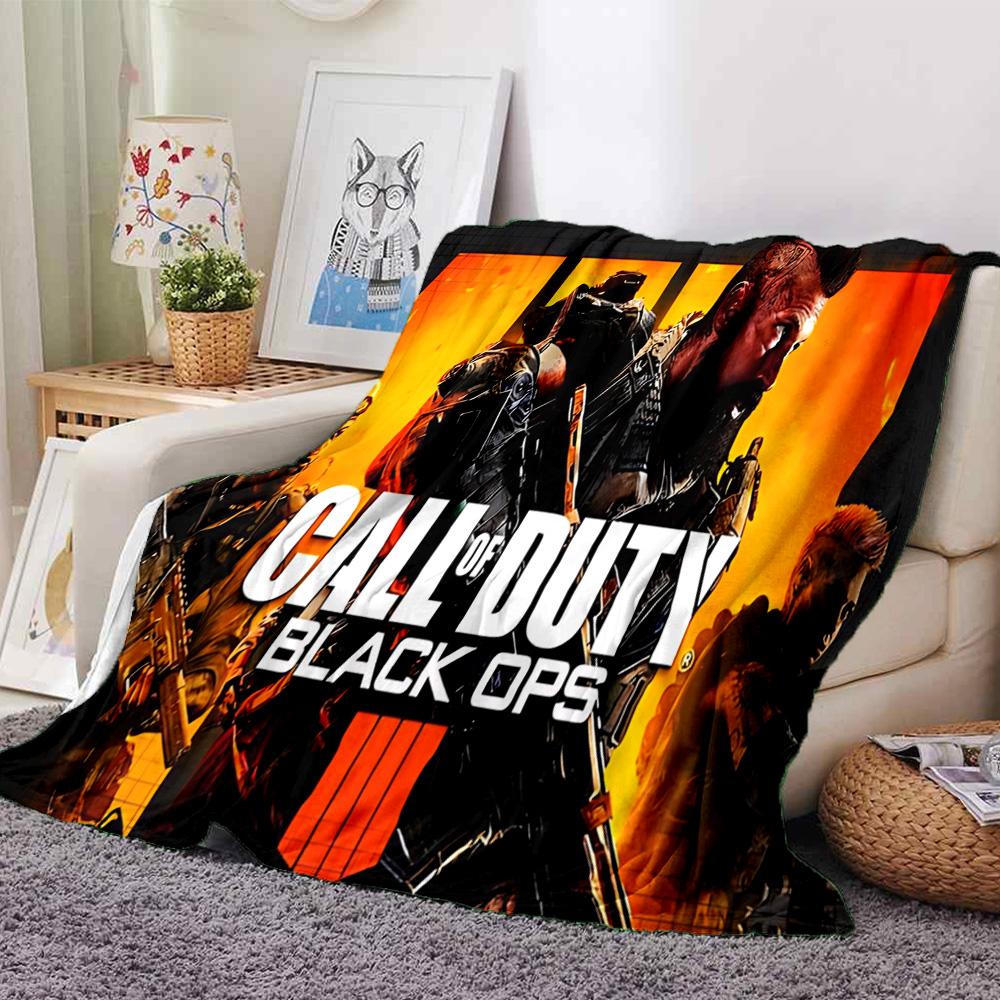1pc Call Duty Black Ops Flannel Blanket for Super Soft Cute Comfort Blanket for Travel Bedding Couch Sofa Blanket Y73037