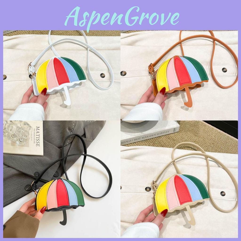 Rainbow Umbrella Bag With Pu Material For Street Style Daily Use