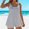 Traje de baño Tankini para mujer de 2 piezas con estampado degradado fluido Trajes de baño para vacaciones