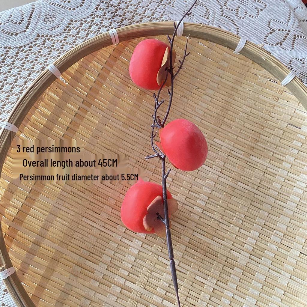 9-Head Faux Persimmon Berry Foam Home Decor Ornaments