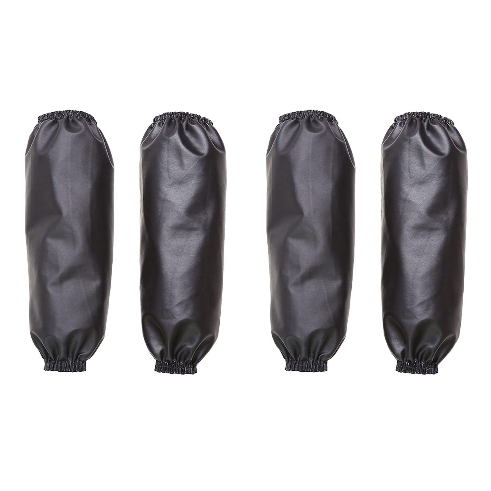 

2 пары многоразовых водонепроницаемых нарукавников из искусственной кожи для кухни, мытья посуды, уборки, ухода за собаками, покраски чёрный