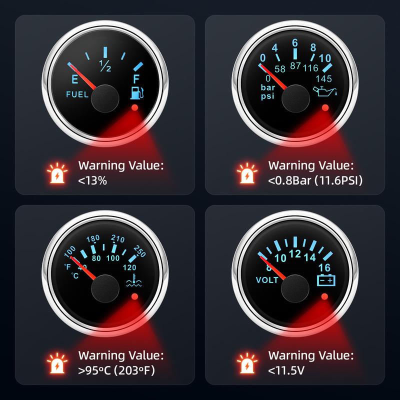 6 Gauge Set Digital GPS Speedometer Tachometer Fuel Gauge Water Temp Oil Pressure Voltmeter With Sensors For Boat Car Customized