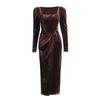 Velvet Faux Two-Piece Twist Dress: Spring 2025 Slimming Long-Sleeve for Women